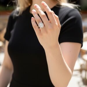 Pure Silver Plated Radiance Zirconia Ring